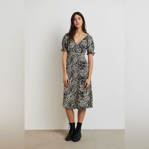 ba&sh Macha Floral Mid Wrap Dress Blue Size Small/1